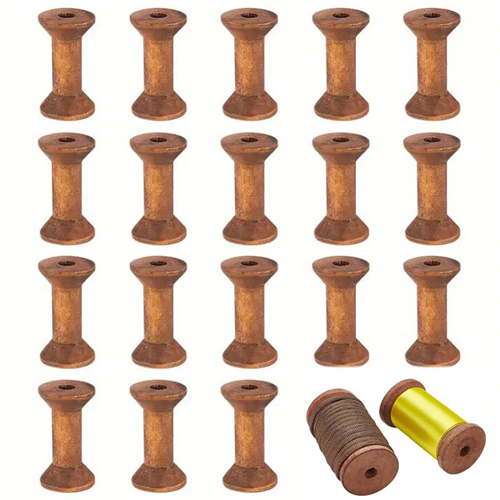 10/20Pcs Mini Wooden Bobbins E - Organza Ribbon Spool 评论和价格