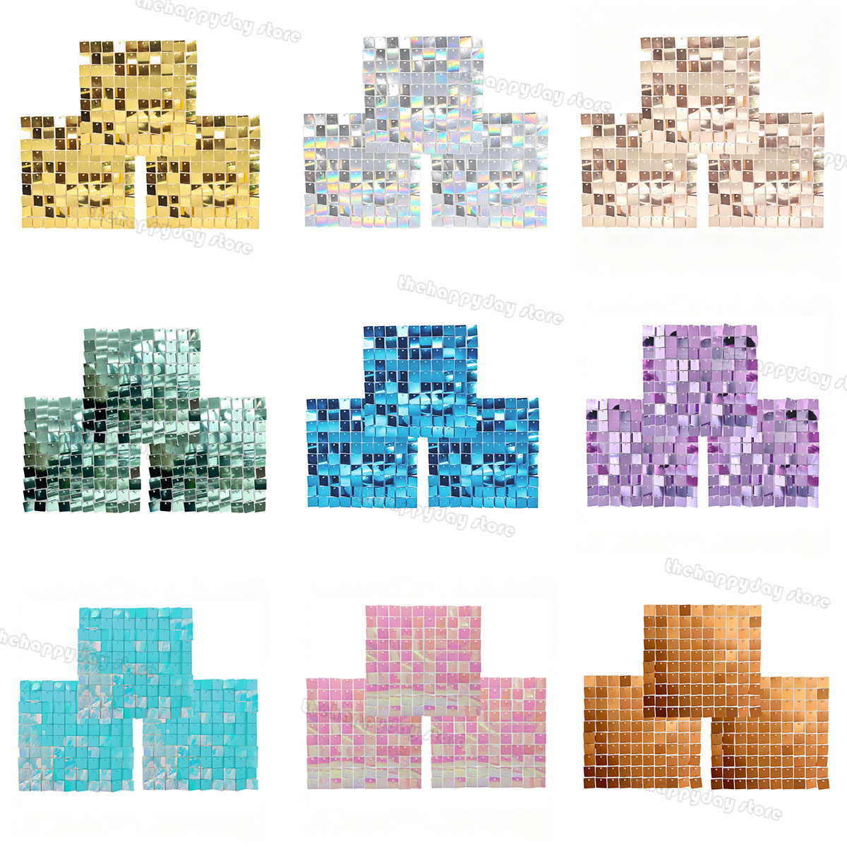 18-3Pcs Shimmer Wall Backdrop  - Sequin Fabric Panel 评论和价格