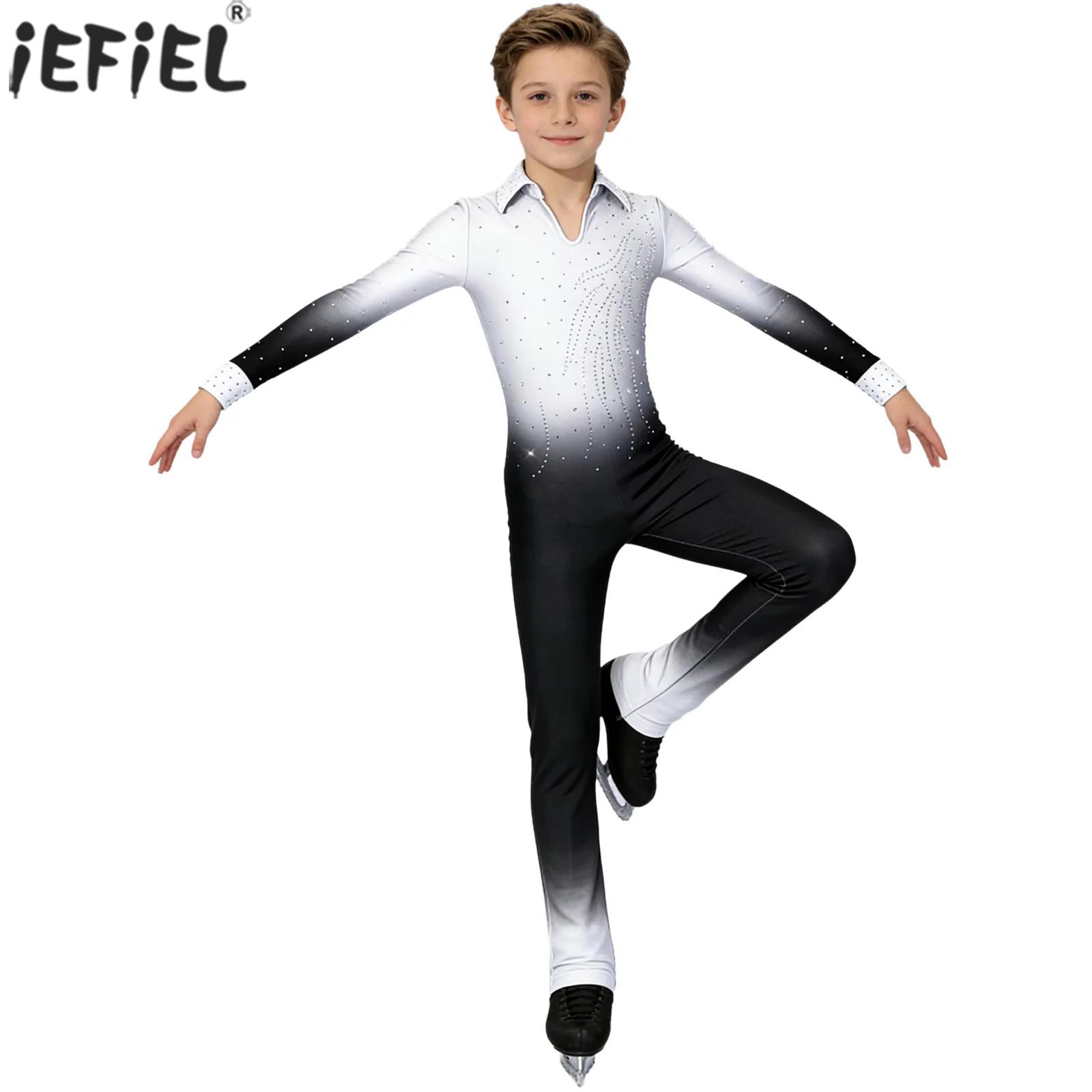 Kids Boys Figure Skating Dance - Rhinestone Banding Trim 评论和价格
