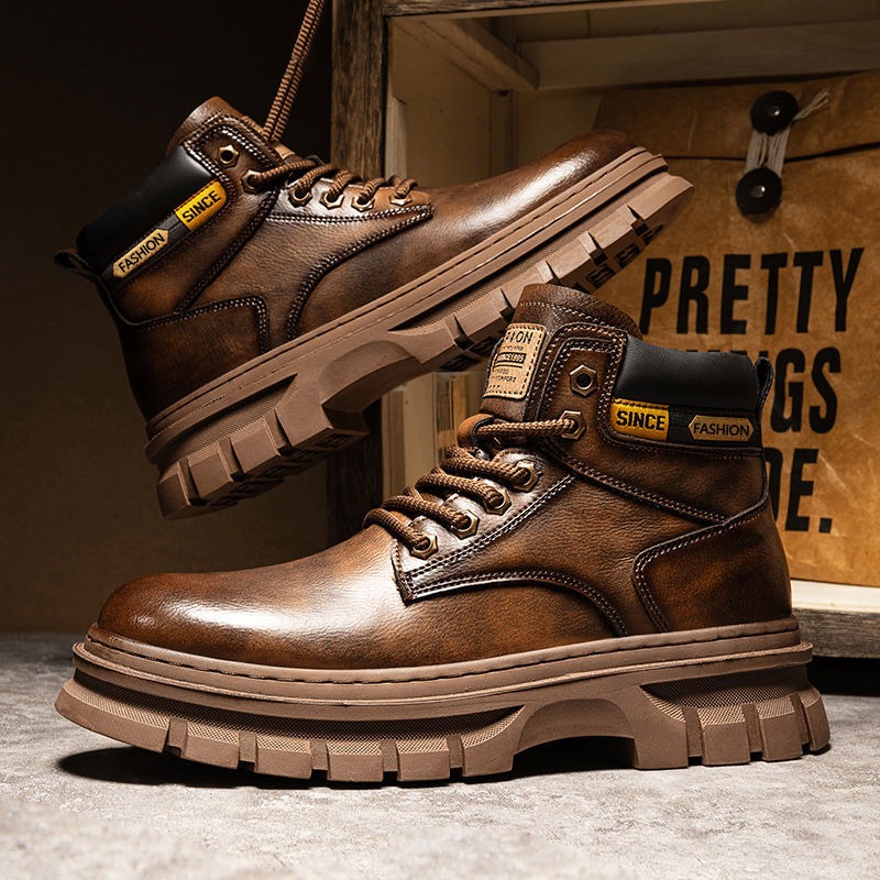 Vintage Men Platform Ankle Boo - Guipure Lace Panel 评论和价格