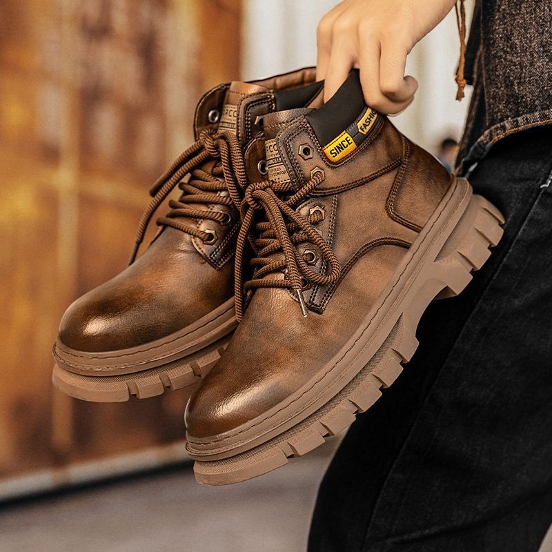Vintage Men Platform Ankle Boo - Guipure Lace Panel 评论和价格