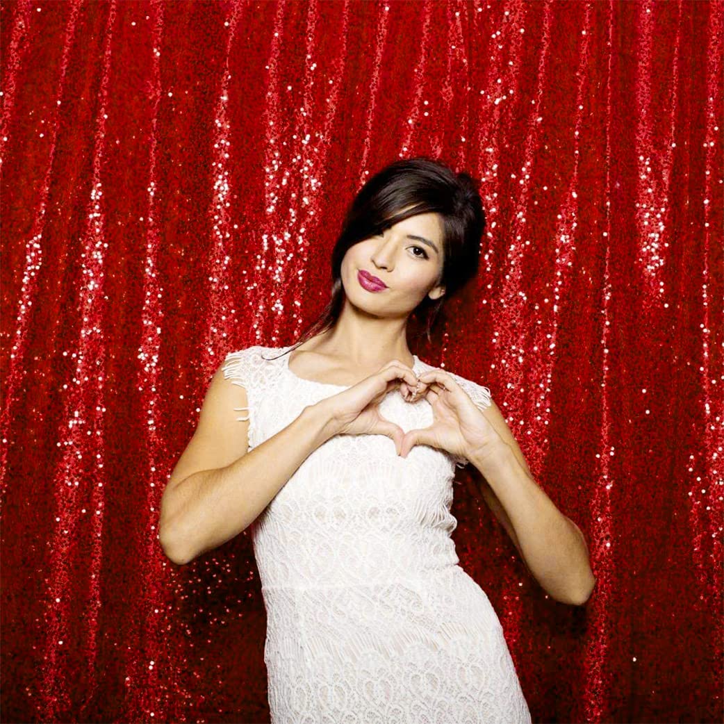 Silver Sequin Backdrop Curtain - Sequin Fabric Panel 评论和价格