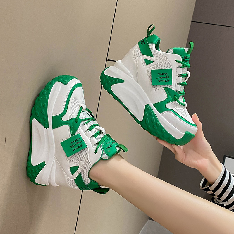9.5CM Women High Platform Snea - Guipure Lace Panel 评论和价格