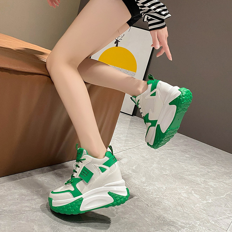 9.5CM Women High Platform Snea - Guipure Lace Panel 评论和价格