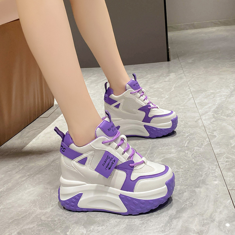 9.5CM Women High Platform Snea - Guipure Lace Panel 评论和价格