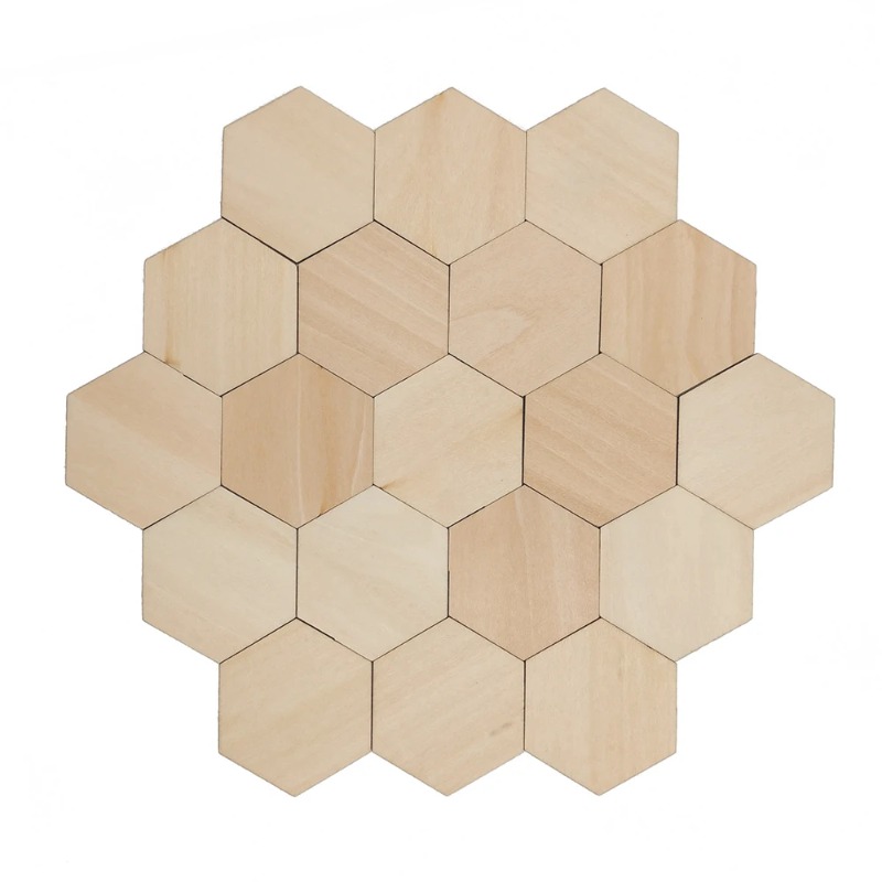 10-120mm Wooden Hexagon Blank  - Embellish Craft 评论和价格