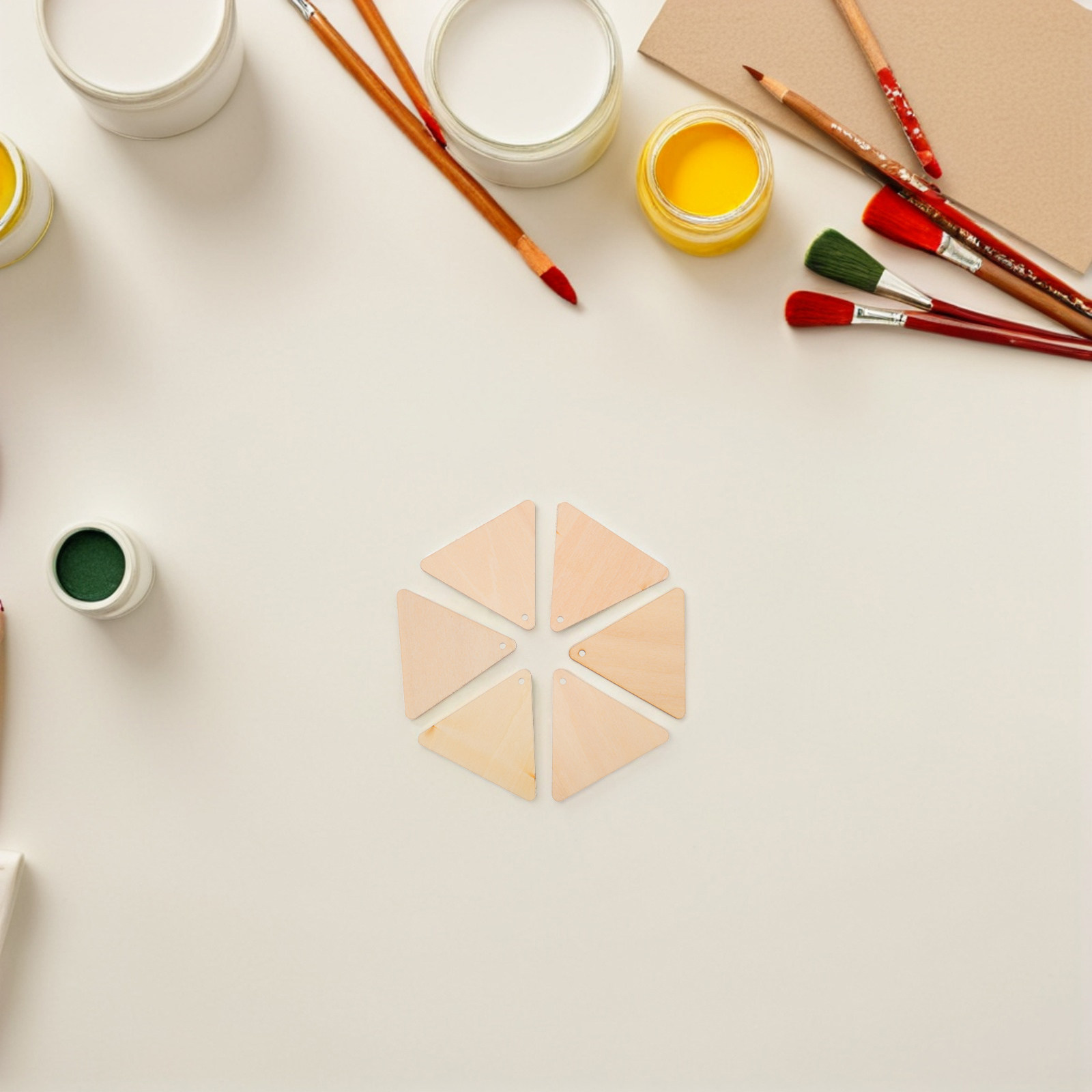 100Pcs Wooden Triangle Decor P - Embellish Craft 评论和价格