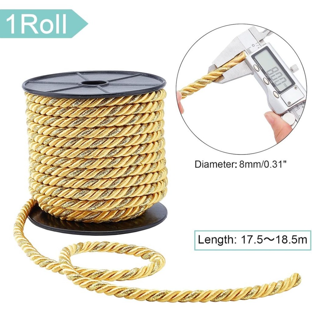 8mm Twist Cords 20 Yards Twine - Cord Trim Twisted 评论和价格