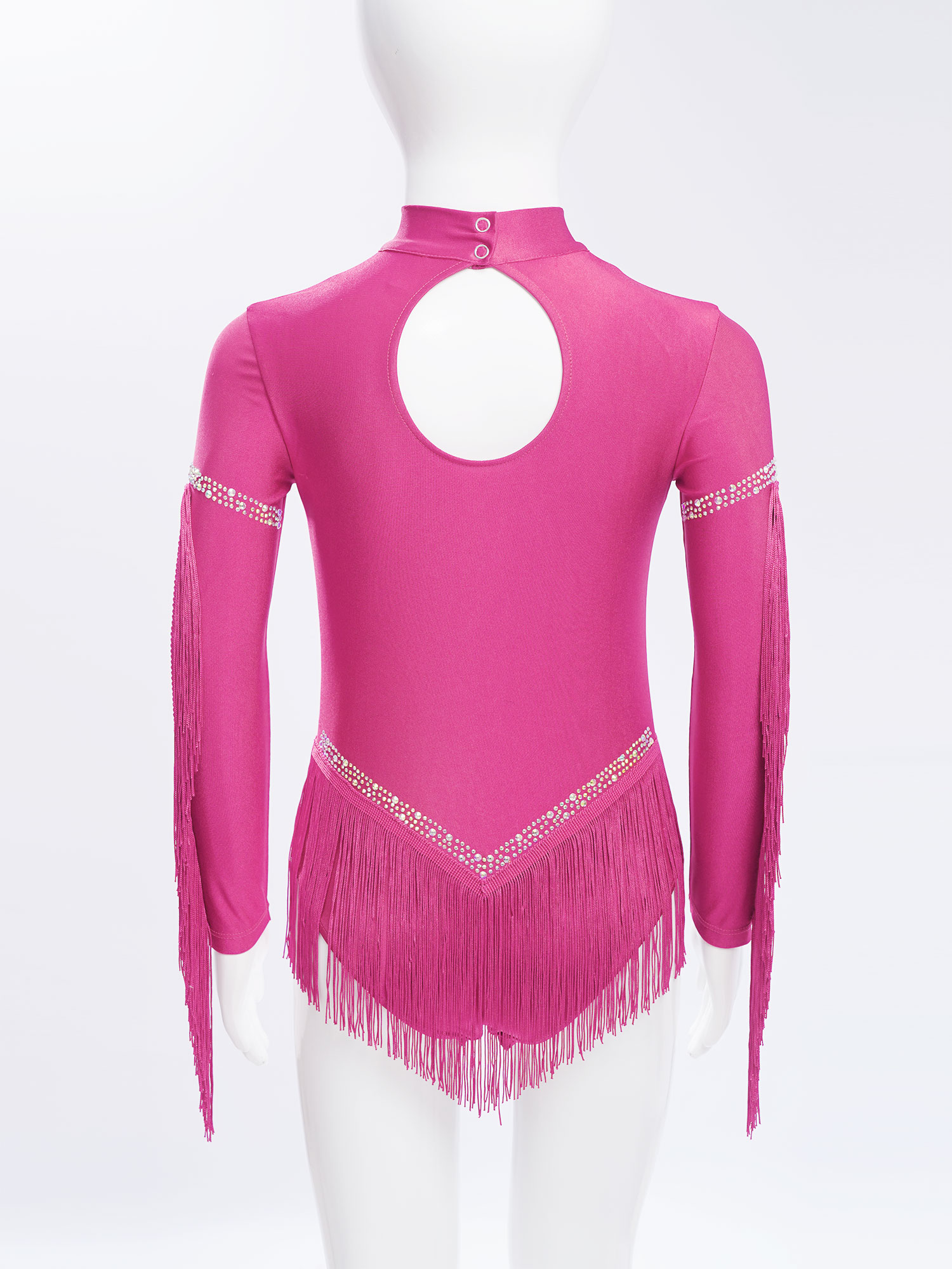 Kids Girls Fringe Latin Dance  - Rhinestone Banding Trim 评论和价格